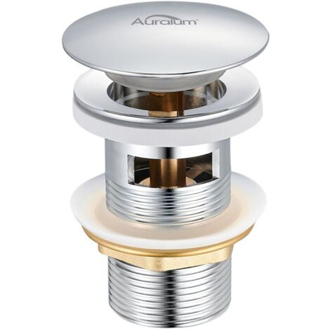 Desagüe de lavabo YMYNY, desagüe emergente con rebosadero automático, universal, cromado, para lavabo, bañera y baño
