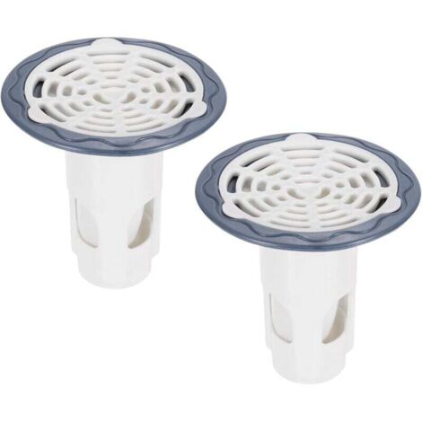 Desagüe de suelo antirreflujo KZQ para ducha, válvula antiolor para fregadero, tapón de drenaje con recogedor de pelo para cocina, baño, balcón, blanco, 2 piezas