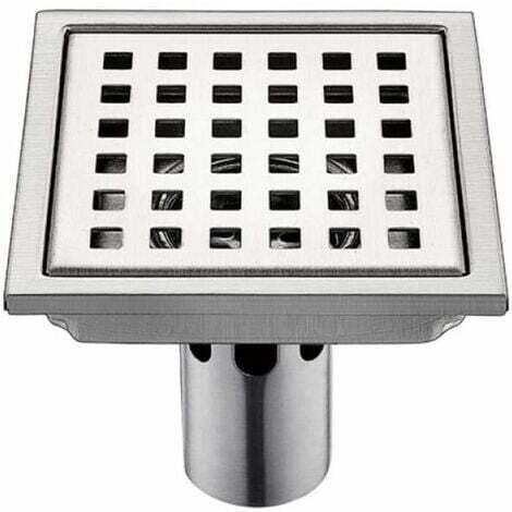 Desagüe de suelo de acero inoxidable (1 pieza, 15 cm, filtro cuadrado, desodorizante, antirreflujo, antifugas)