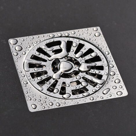 Desagüe de suelo de acero inoxidable, 3 mm de espesor, gran capacidad, junta profunda, para baño, 10 x 10 cm, proyecto hotelero