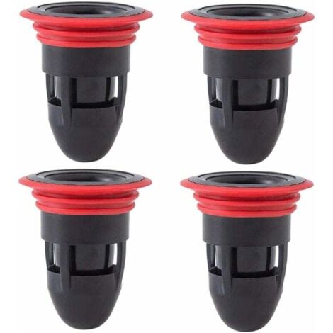 Desagüe de suelo de goma antiolor, 4 unidades, para ducha de baño, sin filtro, adecuado para fugas en tuberías de baño, cocina y suelo. (Negro)