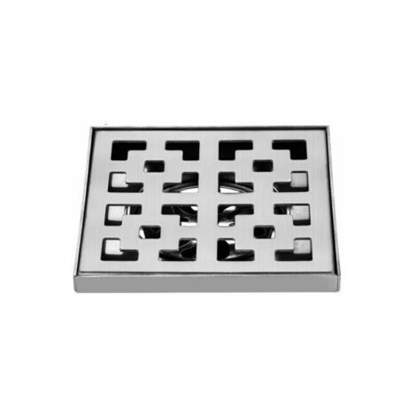 Desagüe de suelo extraíble de gran tamaño para uso interior y exterior, aspecto invisible, desagüe de suelo cuadrado fabricado en acero inoxidable 304 (15 x 15 cm)