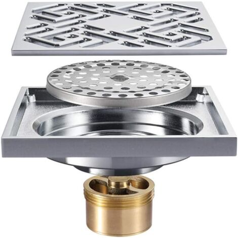 Desagüe de suelo para baño, cocina, desagüe de suelo con tapa extraíble, desagüe de ducha de cobre puro