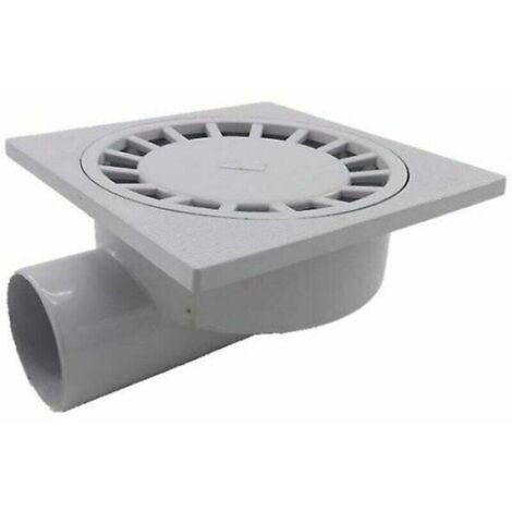 Desagüe de suelo para baño, ducha, PVC, 200 mm x 200 mm, salida de 75 mm, 1 unidad, color blanco