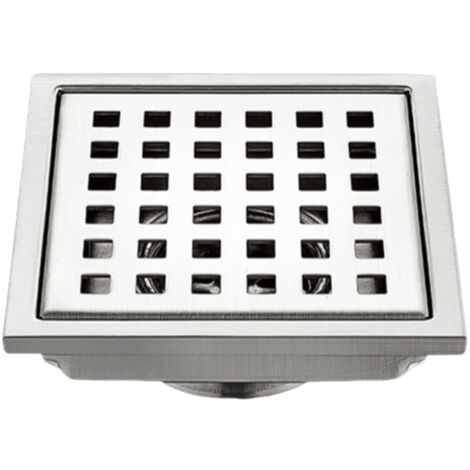 Desagüe de suelo para exterior YMYNY, desagüe de suelo y desagüe de ducha, desagüe de suelo, desagüe con tapón de perfume y colador de pelo, plateado, 12 × 12 cm