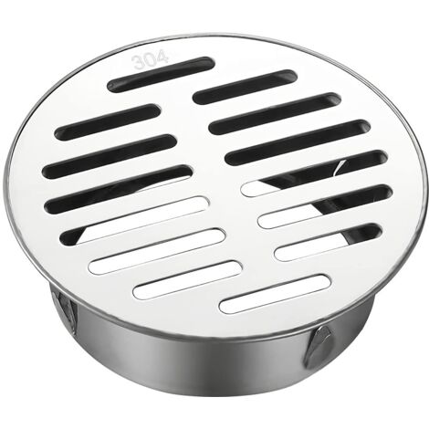 Desagüe de suelo redondo de acero inoxidable con funda de canalón antibloqueo para tuberías de drenaje, tubos de escape y balcones de tejado.