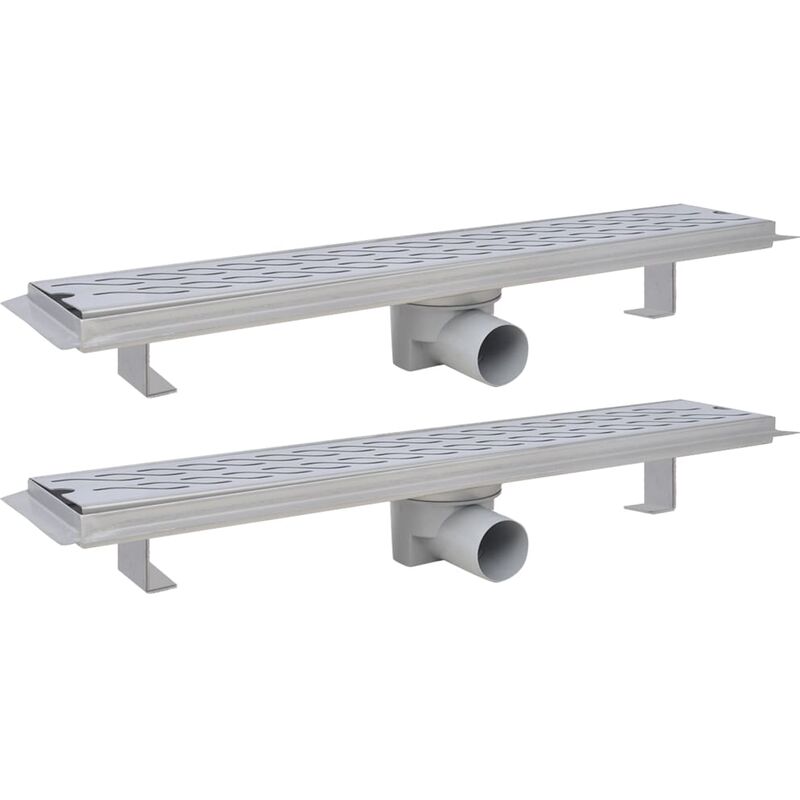

vidaXL Desagüe ducha lineal 2 pzs curvas 630x140 mm acero inoxidable