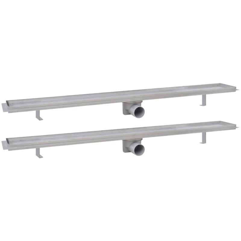 

vidaXL Desagüe lineal de ducha 2 piezas 1030x140 mm acero inoxidable