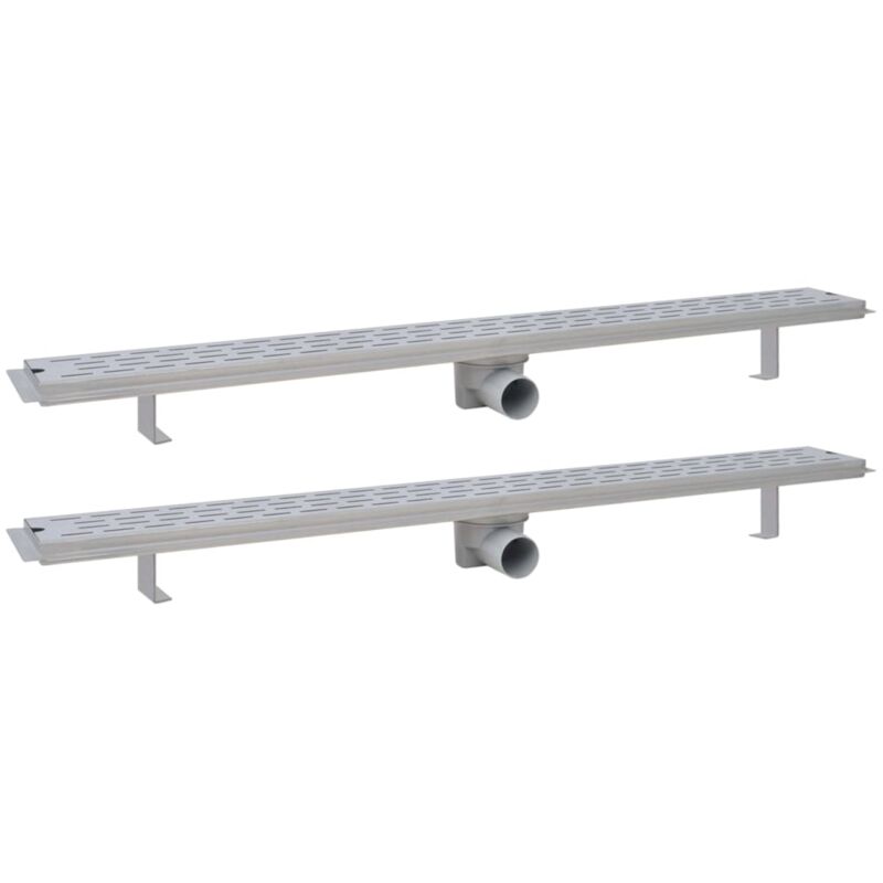 

vidaXL Desagüe lineal de ducha 2 piezas 1030x140 mm acero inoxidable