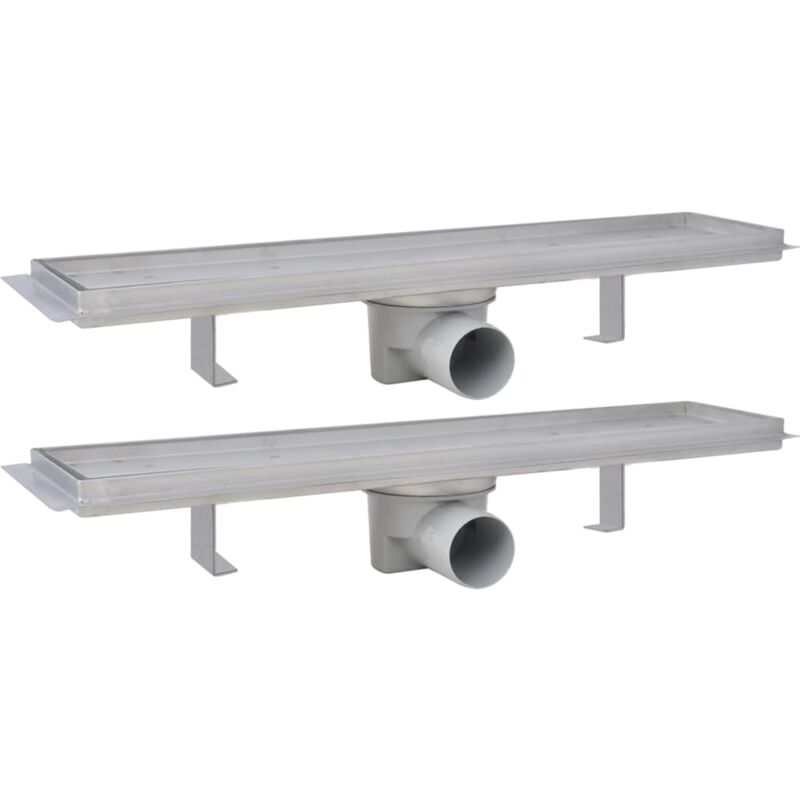 

vidaXL Desagüe lineal de ducha 2 piezas 530x140 mm acero inoxidable
