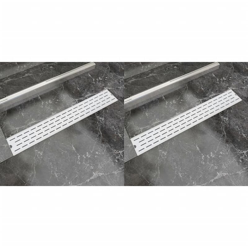 

Desagüe lineal de ducha 2 piezas 730x140 mm acero inoxidable