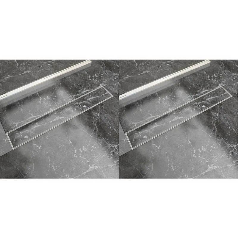 

Desagüe lineal de ducha 2 piezas 730x140 mm acero inoxidable