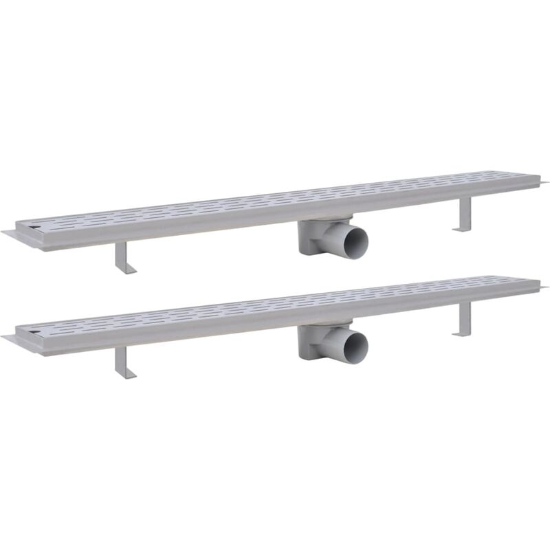 

vidaXL Desagüe lineal de ducha 2 piezas 930x140 mm acero inoxidable