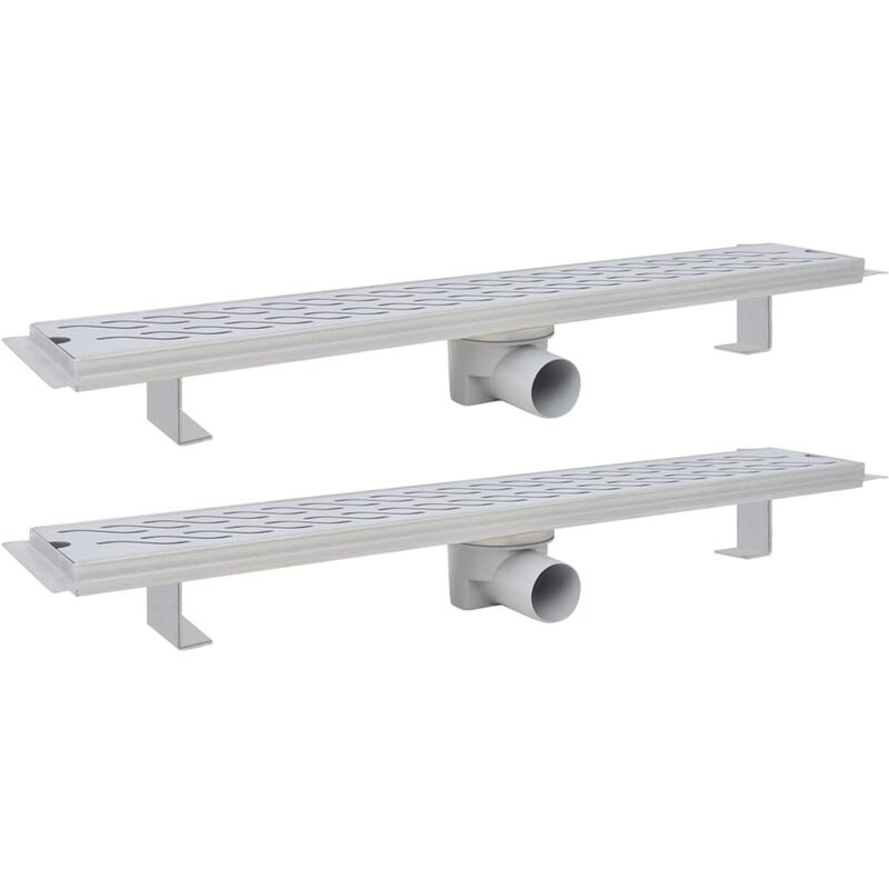 

vidaXL Desagüe lineal ducha 2 uds curvas 730x140 mm acero inoxidable