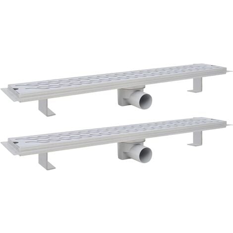 Desagüe lineal ducha 2 uds curvas 730x140 mm acero inoxidable