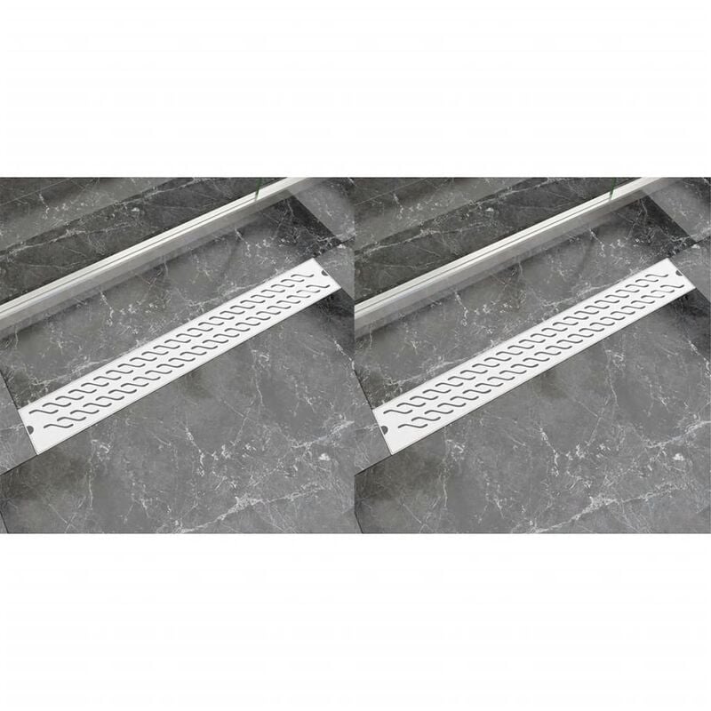 

Desagüe lineal ducha 2 uds curvas 830x140 mm acero inoxidable