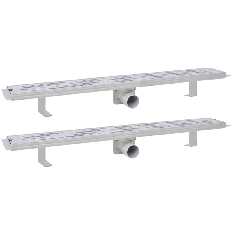

vidaXL Desagüe lineal ducha 2 uds curvas 830x140 mm acero inoxidable