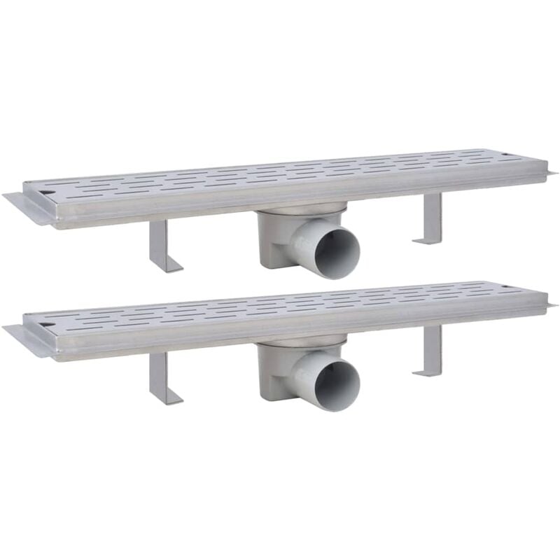 

vidaXL Desagüe lineal ducha 2 uds línea 530x140 mm acero inoxidable