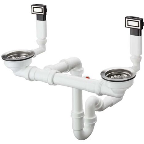 Desagüe manual para fregadero de 2 senos de acero inoxidable HANSGROHE D15-10