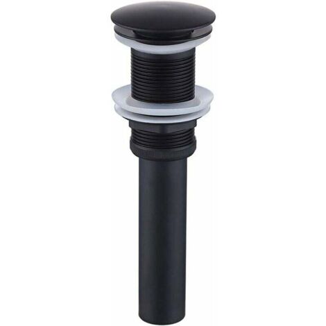 Desagüe para fregadero sin rebosadero, desagüe Universal emergente para baño, latón negro