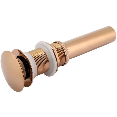 Desagüe para lavabo de baño de latón G1 1/4" sin rebosadero (oro rosa)