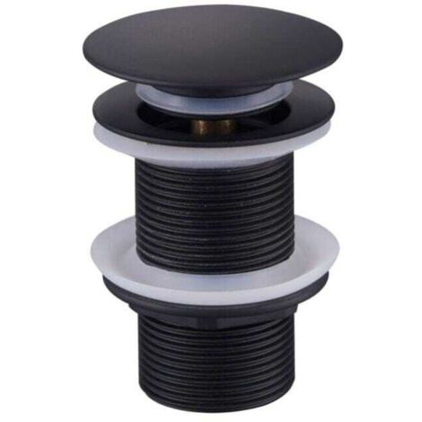 Desagüe para lavabo, tapón de drenaje, válvula emergente, desagüe universal para lavabo y encimera (negro)