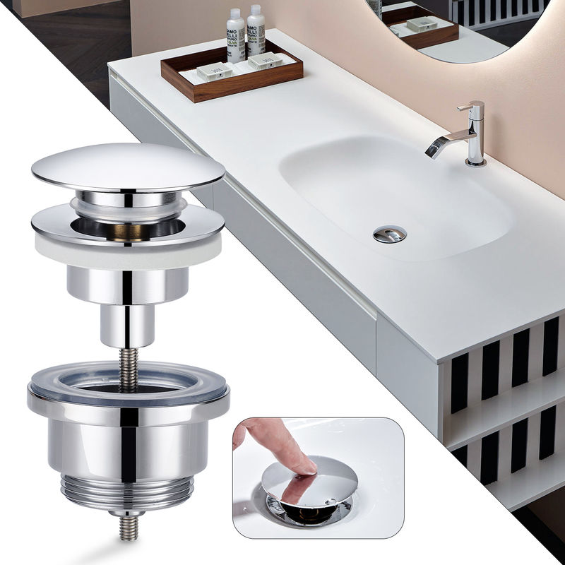 Desag/üe para lavabo WOOHSE v/álvula de sif/ón Pop up para lavabo