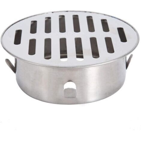 Desagüe redondo de acero inoxidable para balcón, desagüe extraíble antiobstrucción apto para su uso con tuberías de drenaje de jardines exteriores, tubos de escape, techos, balcones (apertura plana de