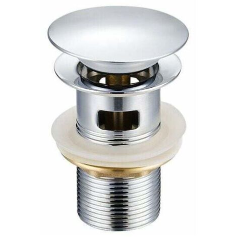 Desagüe universal con rebosadero para lavabos y muebles de baño Grifo de desagüe automático Grifo, tapón de lavabo, plateado, una pieza