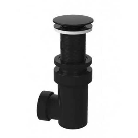 Desagüe universal con sifón integrado Sifón para lavabo, válvula click-clack D. 65 mm, ABS negro