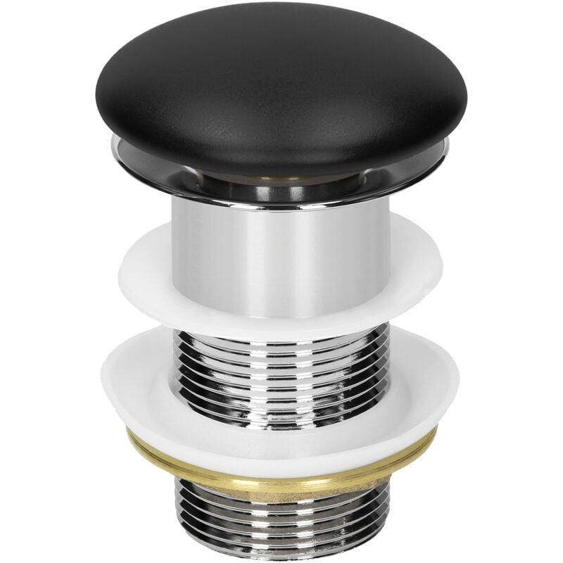 

Desagüe universal para lavabo sin rebosadero válvula con tapa cerámica negra