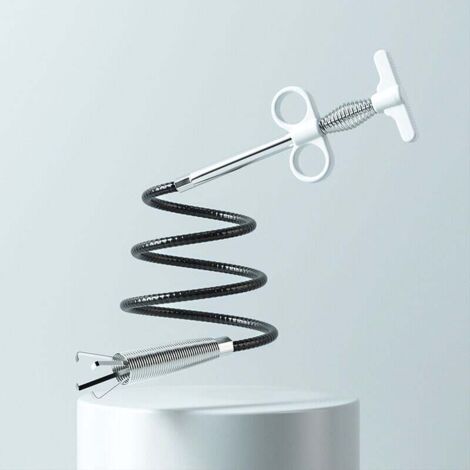 Desatascador de desagüe en espiral blanco con cuatro garras para lavabo de baño y desagüe de cocina, 90 cm