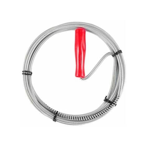 Espiral para limpieza de tuberías - 2,56m x 6 mm - Espiral - Desatascador  de tuberías - Con punta perforadora - Serpiente de desagüe - Extra fina -  Espiral - Bloqueo de tuberías Rojo Verde