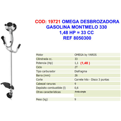 Desbrozadora de Gasolina OMEGA Montmelo 3301 48 HP 33 CC 8050300