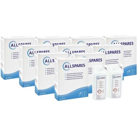 Descalcificador AllSpares para cafeteras compatible con De'Longhi DLSC200 EcoDecalk (20 x 100 ml)