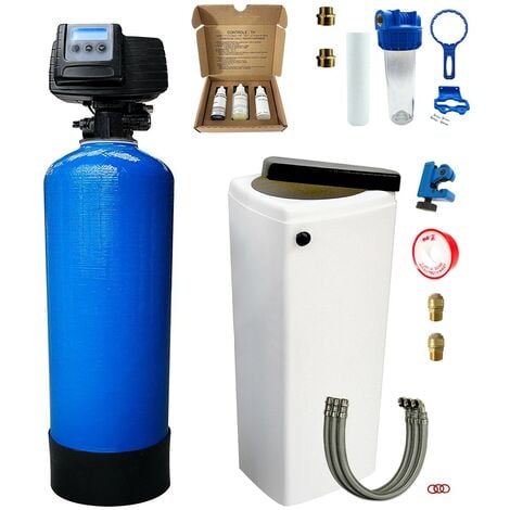 Descalcificador Bi-bloques 30l Toodo Fleck 5600 Sxt Volumétrico Con Kit De Instalación Descalcificador De Agua Domestico