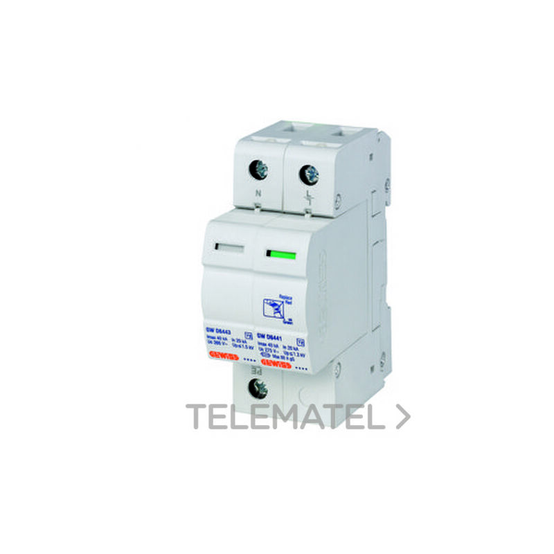 

DESCARGADOR 1P+N 40KA TIPO 2 GWD6417 - Gewiss