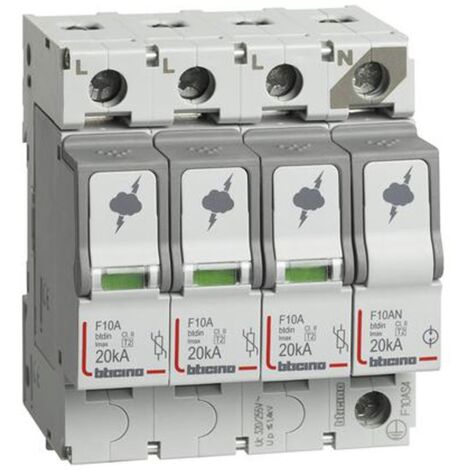 Descargador de sobretensiones Bticino T2 20KA 3P+N F10AS4