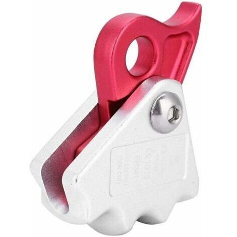 Descendeur d'escalade - Dispositif de Verrouillage Automatique de descendeur d'arrêt Automatique 15KN Stable pour équipement d'escalade de Sauvetage de Corde de 9-12mm, (Rose blanc)