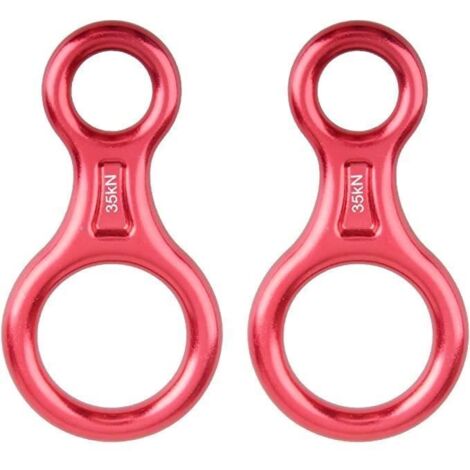 Descendeur en Aluminium - Équipement de Descente - 35 kN - 2 pièces - Léger et Solide - Pour Escalade