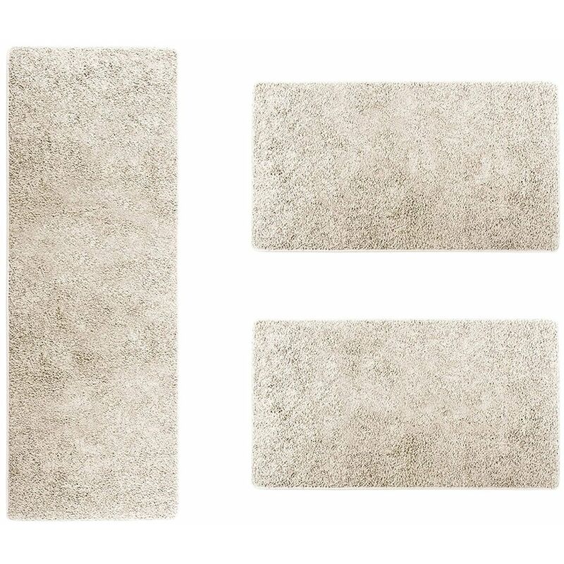 Descente de lit Barcelona Creme 1 patin 67 x250 cm + 2 ponts 67 x 140 cm - Crème