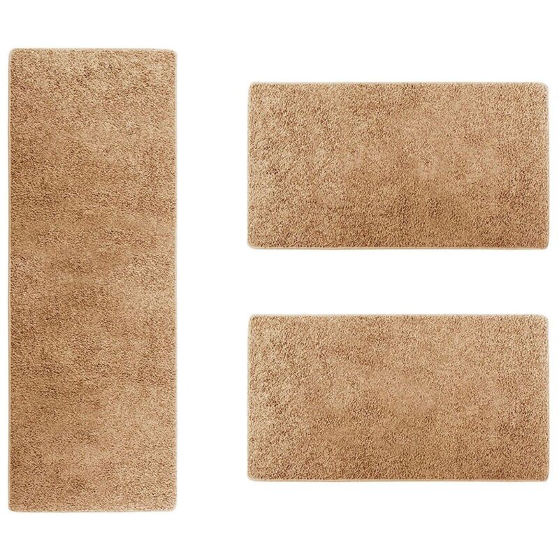 Descente de lit Barcelona Marron clair 1 tapis 67 x 250 cm + 2 tapis 67 x 140 cm