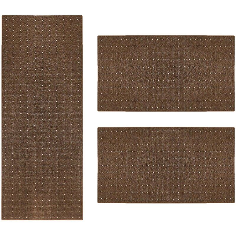 Karat - Descente de lit Rapido Marron 1 tapis 67 x 250 cm + 2 tapis 67 x 140 cm