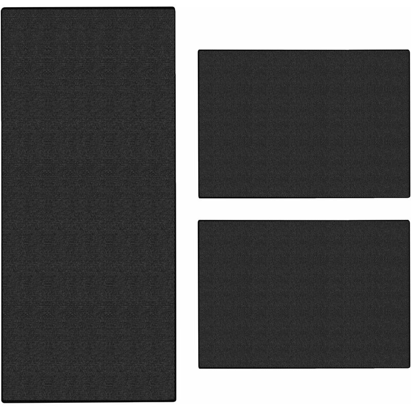 Descente de lit sisal Sylt 3 pièces| Noir 1 patin: 67 x 330 cm + 2 ponts: chacun 67 x 130 cm - Noir
