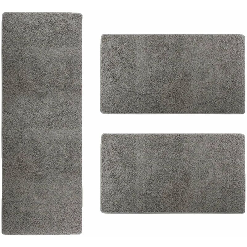 Karat - Descente de lit Sphinx Gris 1 tapis 67 x 240 cm + 2 tapis 67 x 140 cm