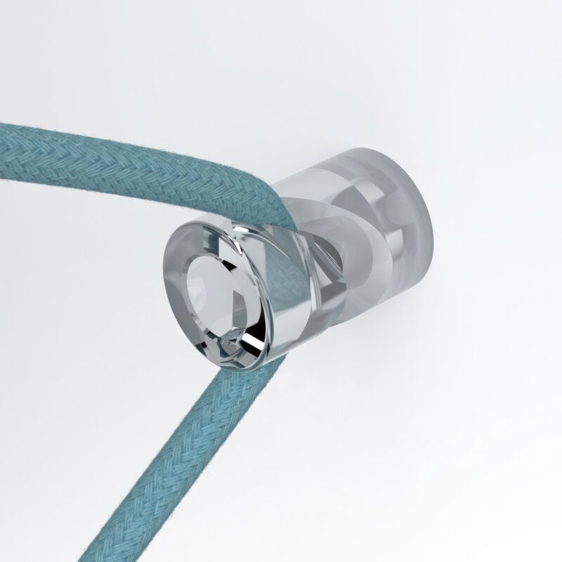 

Creative Cables - Descentralizador, gancho en 'V' de techo o pared para cable eléctrico textil | Transparente - Transparente