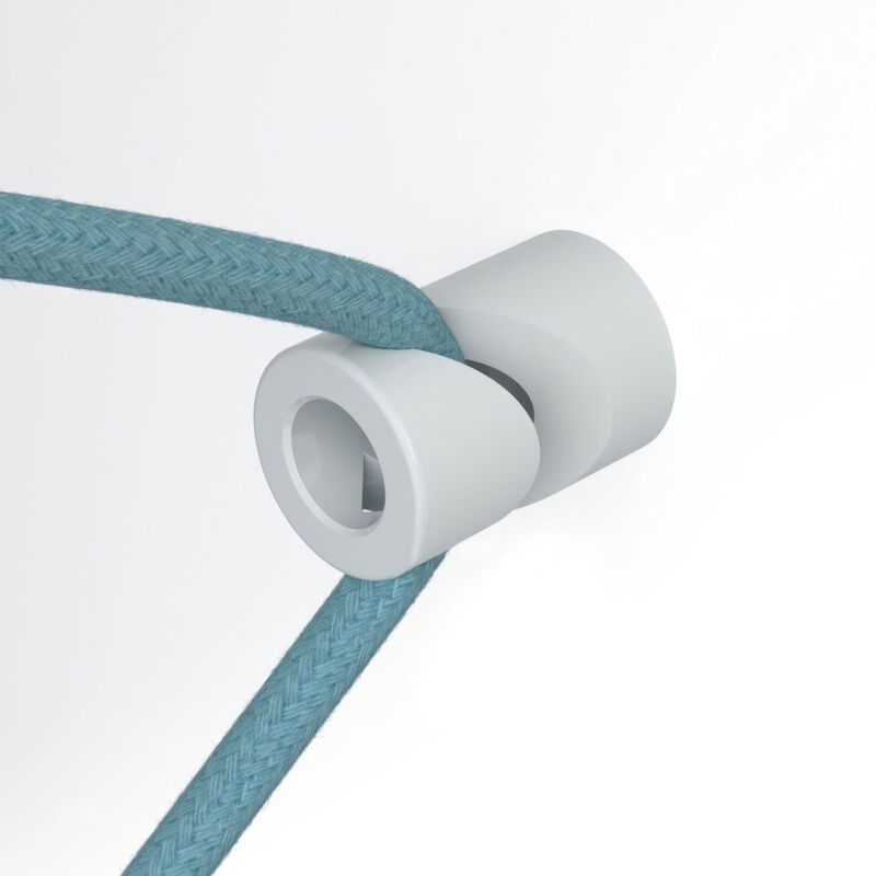 

Creative Cables - Descentralizador, gancho en 'V' de techo o pared para cable eléctrico textil | Blanco - Blanco