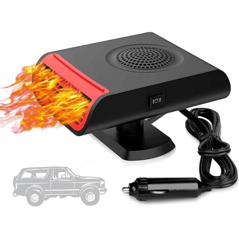Descongelador portátil para coche de 12 V con calentamiento rápido, ajustable 360°, purificador de aire y toma de mechero para todos los vehículos.