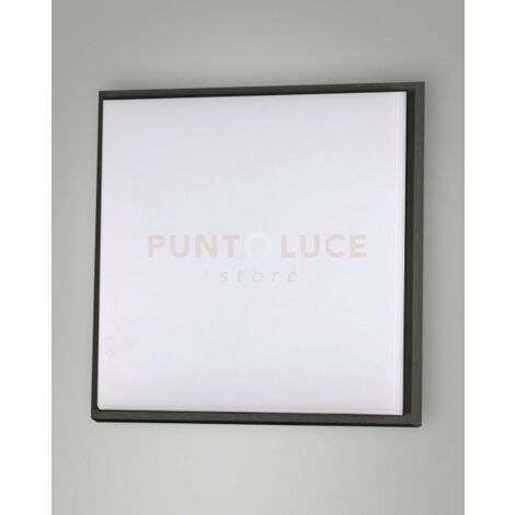 DESDY PLAFONIERA LED 30W NERA L.30X30CM  3000K 3220 LM  30W  IN ALLUMINIO IP54