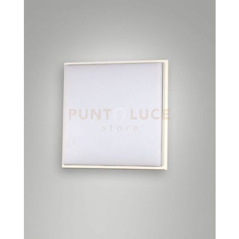 DESDY PLAFONIERA LED BIANCA L.18X18CM 10W 3000K 1050LM IN ALLUMINIO IP54